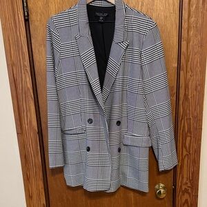 Rachel Zoe Black and White Plaid Blazer